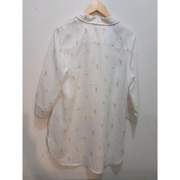 Vintage Chicos No Iron Linen Cocktail Hour Vacation Size 8/10 Button-Down Shirt - Picture 4 of 7